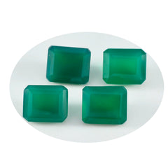 Riyogems 1 pièce véritable onyx vert à facettes 8x10mm forme octogonale a + pierres précieuses de qualité