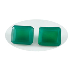 Riyogems 1PC Natural Green Onyx Faceted 9x11 mm Octagon Shape A+1 Quality Stone