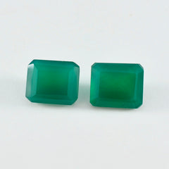 Riyogems 1PC Natural Green Onyx Faceted 9x11 mm Octagon Shape A+1 Quality Stone