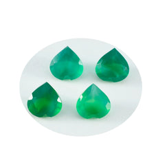 riyogems 1 pièce d'onyx vert naturel à facettes 6x6mm en forme de cœur, jolie pierre précieuse de qualité