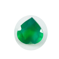 riyogems 1pc ナチュラル グリーン オニキス ファセット 9x9 mm ハート形の見栄えの良い品質の宝石