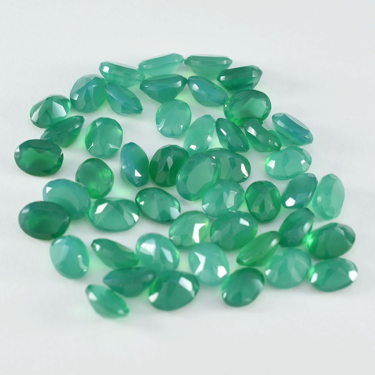 Riyogems 1PC Real Green Onyx Faceted 3x5 mm Oval Shape excellent Quality Loose Gem