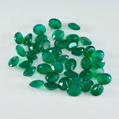 Riyogems 1PC Genuine Green Onyx Faceted 4x6 mm Oval Shape pretty Quality Loose Gems