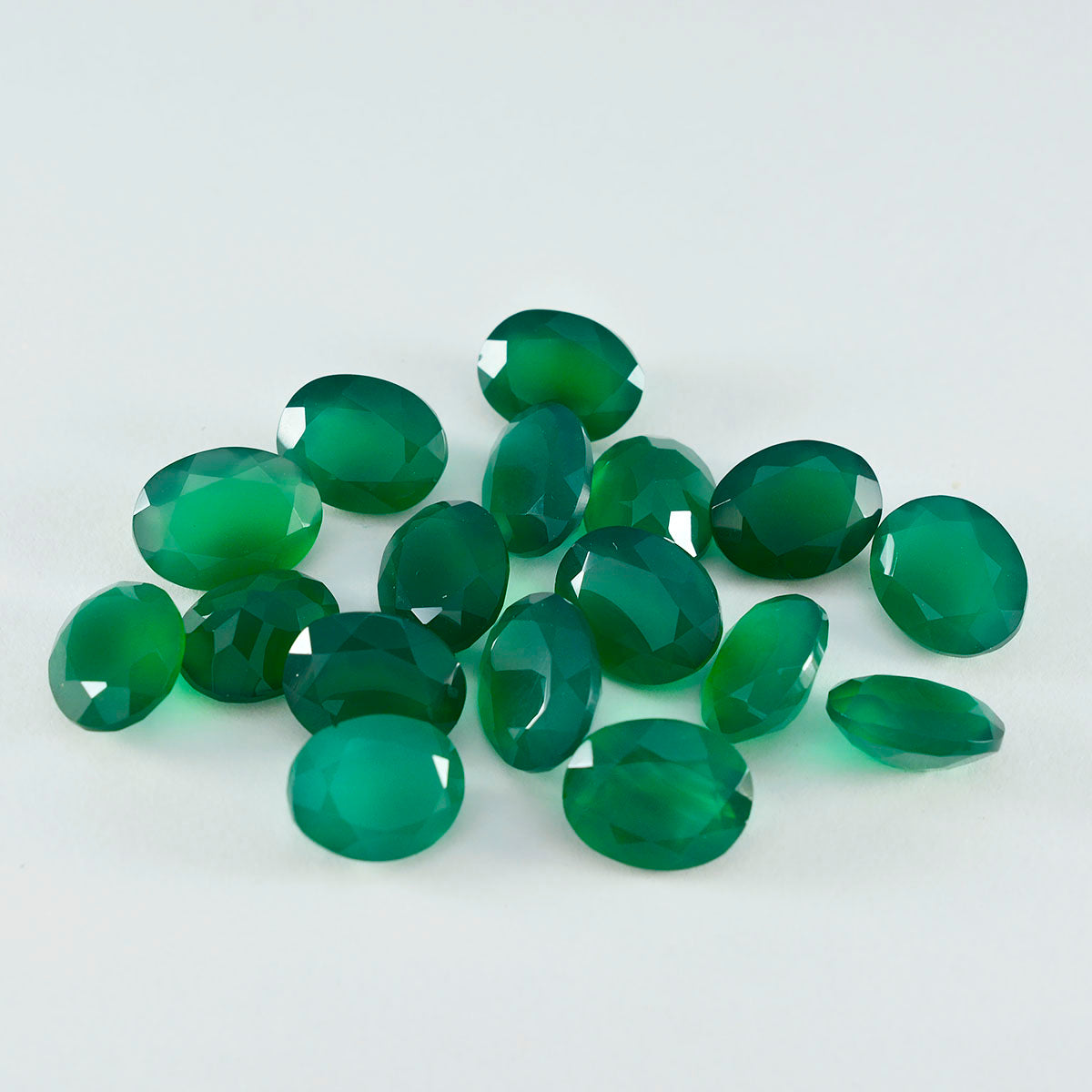 riyogems 1pc natural green onyx faceted 5x7 mm oval shape astonishing quality loose stone