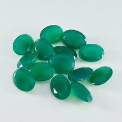 Riyogems 1 pieza de ónix verde auténtico facetado 7x9mm forma ovalada gema de buena calidad