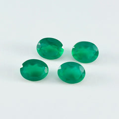 Riyogems 1 pieza de ónix verde auténtico facetado 9x11mm forma ovalada piedra de calidad fantástica