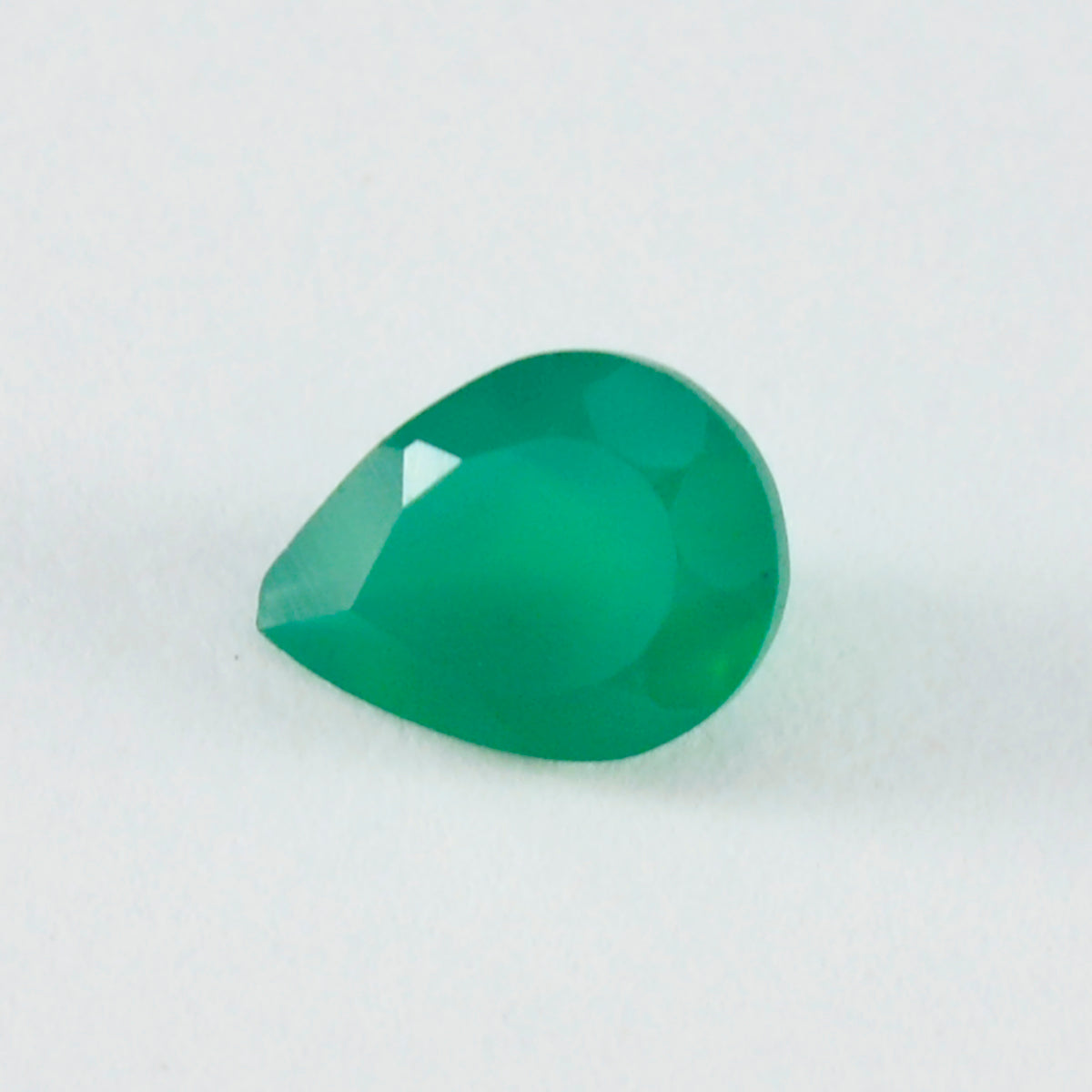 Riyogems 1 pièce d'onyx vert naturel à facettes 12x16mm en forme de poire, pierres précieuses en vrac de qualité aaa
