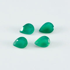 riyogems 1 шт., настоящий зеленый оникс, граненый 5x7 мм, грушевидная форма, красивый качественный драгоценный камень
