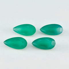 Riyogems 1PC Natural Green Onyx Faceted 7X14 mm Pear Shape cute Quality Stone
