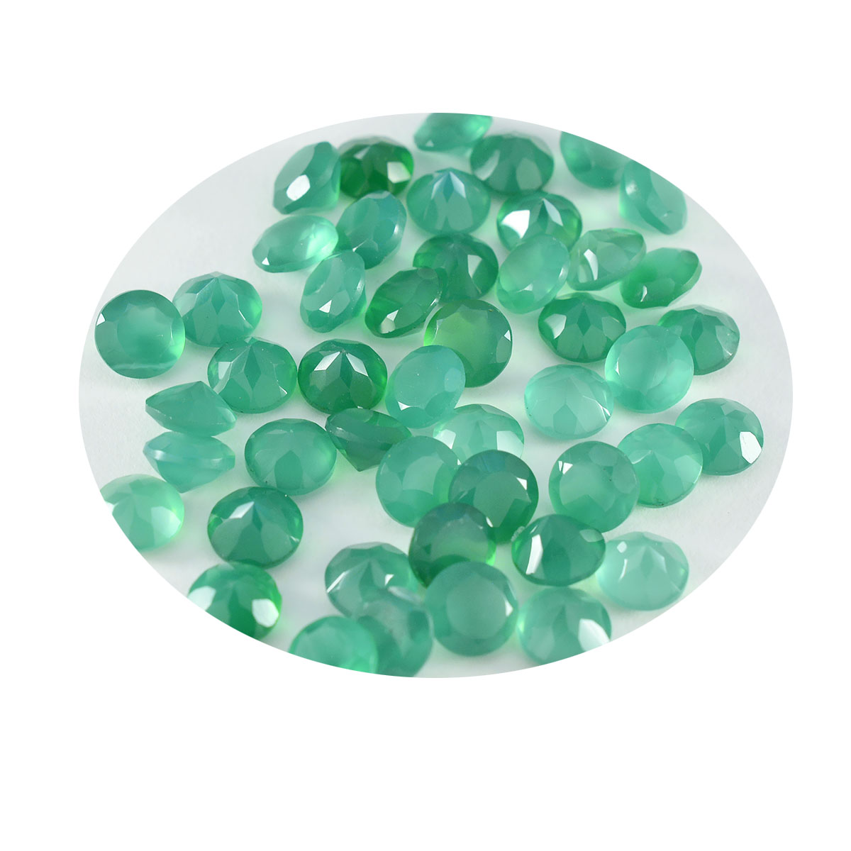 Riyogems 1PC Real Green Onyx Faceted 3x3 mm Round Shape A+ Quality Loose Stone