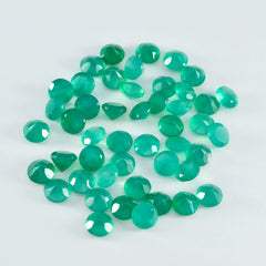 Riyogems 1PC Real Green Onyx Faceted 3x3 mm Round Shape A+ Quality Loose Stone