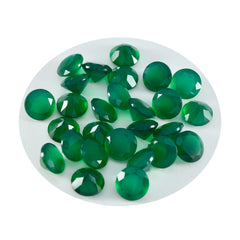 Riyogems 1 pieza de ónix verde Natural facetado 5x5mm forma redonda gema de calidad A1