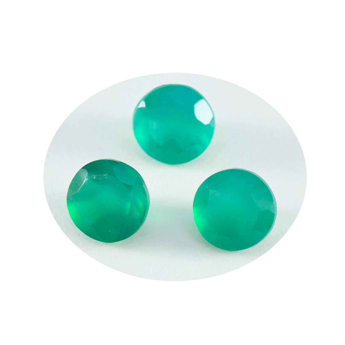 Riyogems 1PC Real Green Onyx Faceted 6x6 mm Round Shape Good Quality Gems