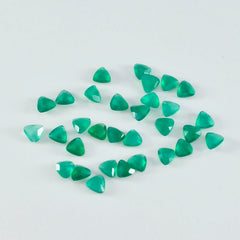 Riyogems 1PC Real Green Onyx Faceted 4X4 mm Trillion Shape handsome Quality Loose Gems