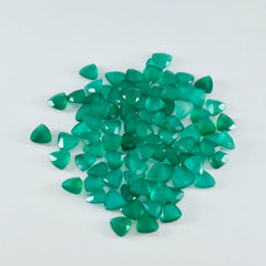 Riyogems 1 Stück echter grüner Onyx, facettiert, 5 x 5 mm, Trillionenform, toller, hochwertiger loser Stein