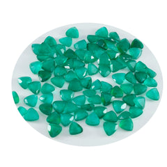 riyogems 1pc ナチュラル グリーン オニキス ファセット 6x6 mm 兆形状の素晴らしい品質のルース宝石