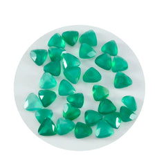 Riyogems, 1 pieza, ónix verde auténtico facetado, 8x8mm, forma de billón, gemas de calidad maravillosas