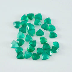 Riyogems, 1 pieza, ónix verde auténtico facetado, 8x8mm, forma de billón, gemas de calidad maravillosas
