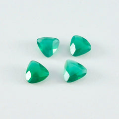 riyogems 1pc 本物のグリーン オニキス ファセット 8x8 mm 兆形状の素晴らしい品質の宝石