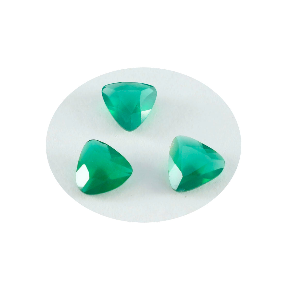 riyogems 1 шт. натуральный зеленый оникс ограненный 9x9 мм форма триллиона сладкий качественный камень