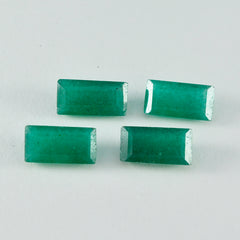 Riyogems 1PC Real Green Jasper Faceted 5x10 mm  Baguette Shape AA Quality Gems