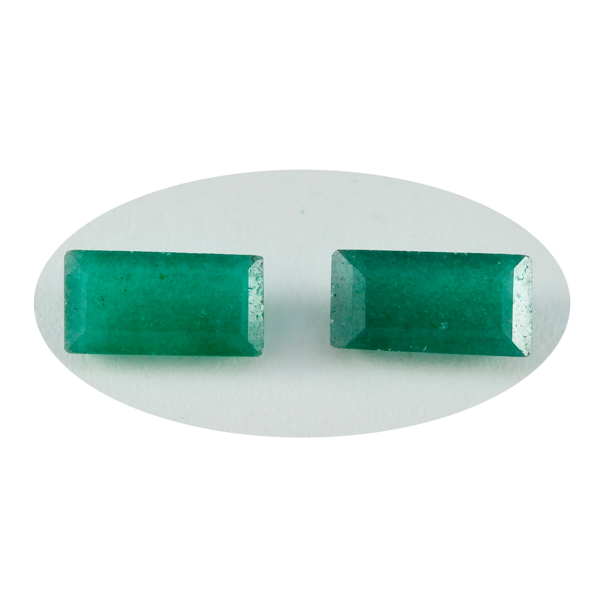 Riyogems 1PC Natural Green Jasper Faceted 7x14 mm  Baguette Shape A+ Quality Gemstone