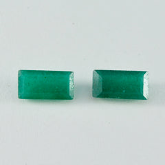 Riyogems 1PC Natural Green Jasper Faceted 7x14 mm  Baguette Shape A+ Quality Gemstone