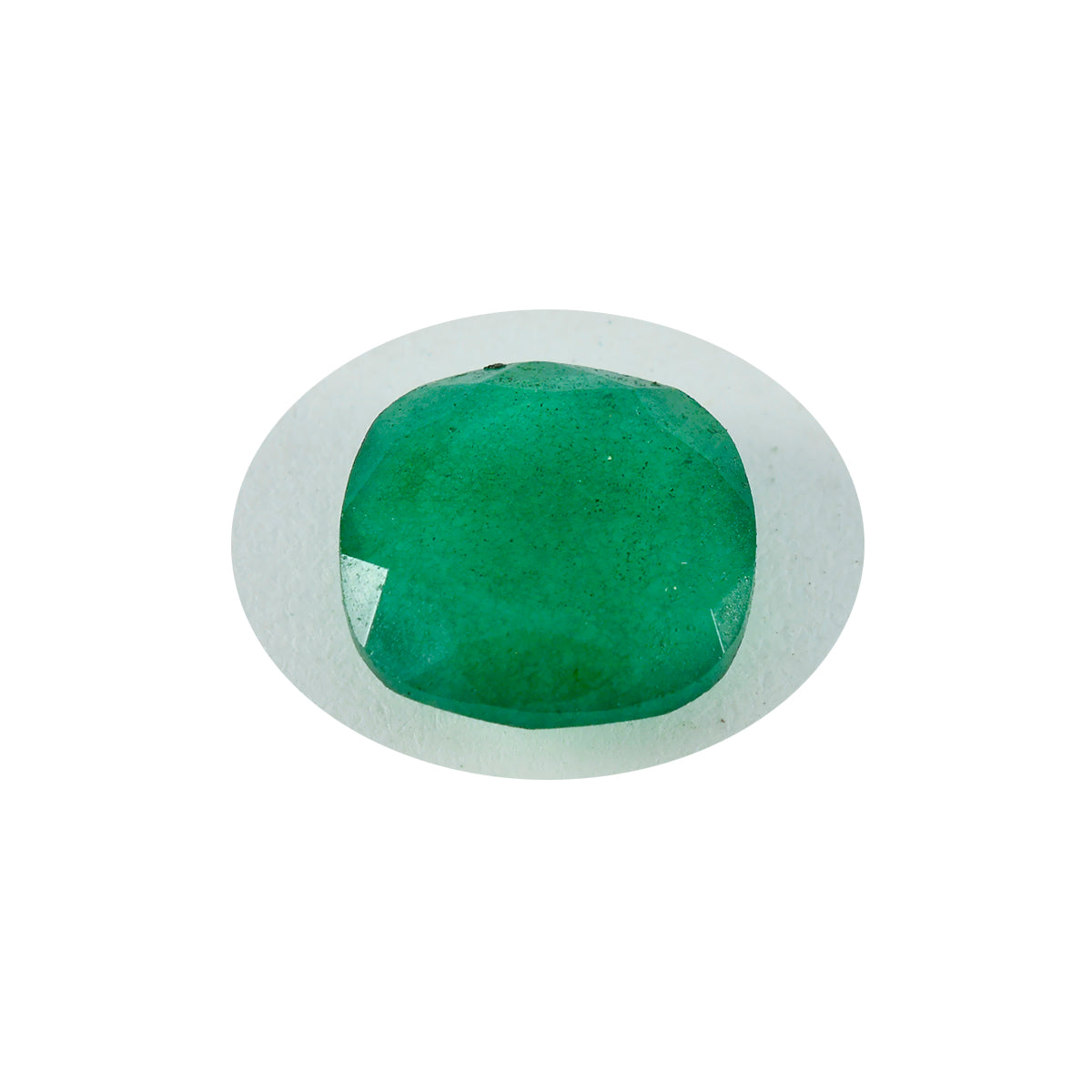Riyogems 1PC Genuine Green Jasper Faceted 10x10 mm Cushion Shape handsome Quality Gemstone