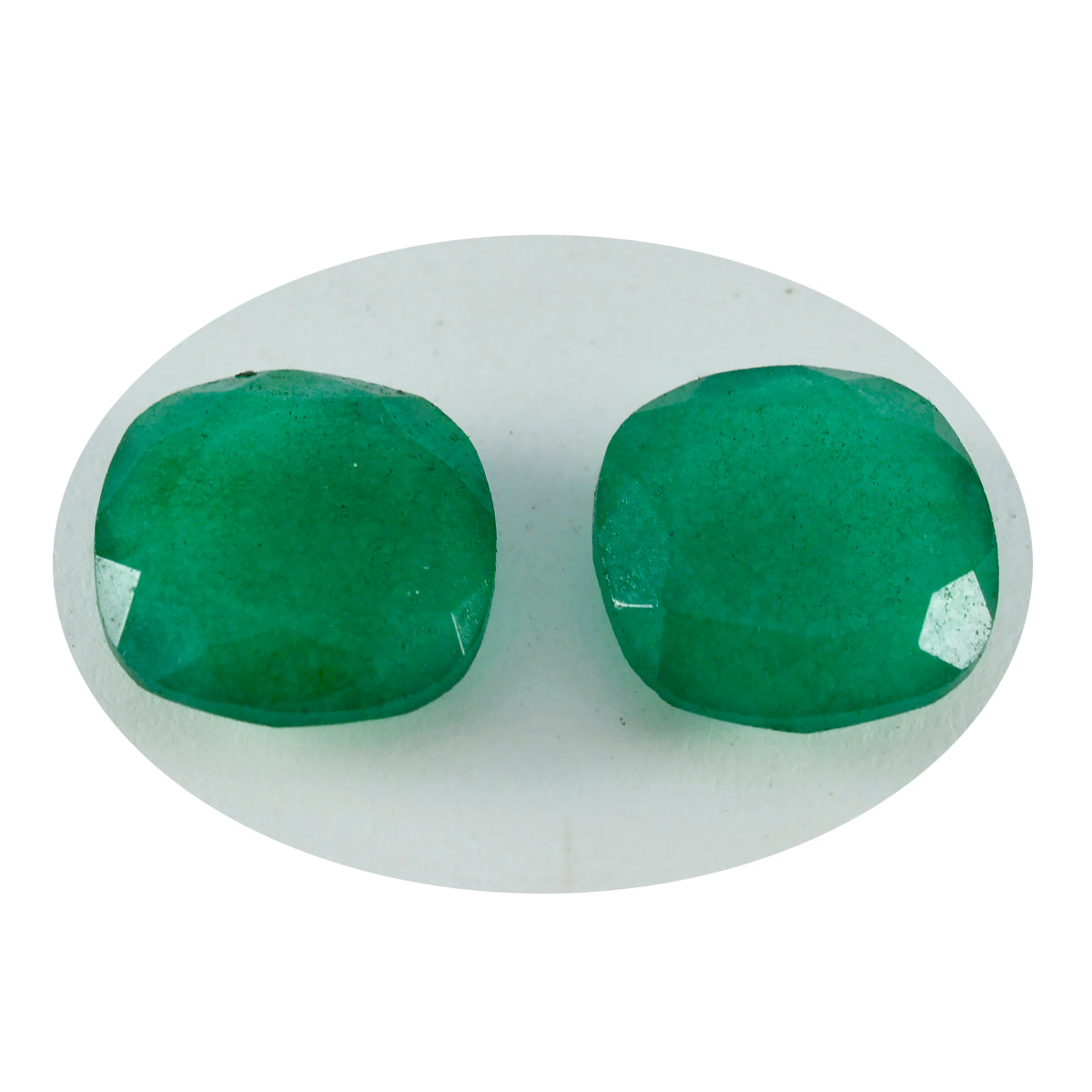 riyogems 1pc ナチュラル グリーン ジャスパー ファセット 11x11 mm クッション形状の見栄えの良い品質のルース宝石