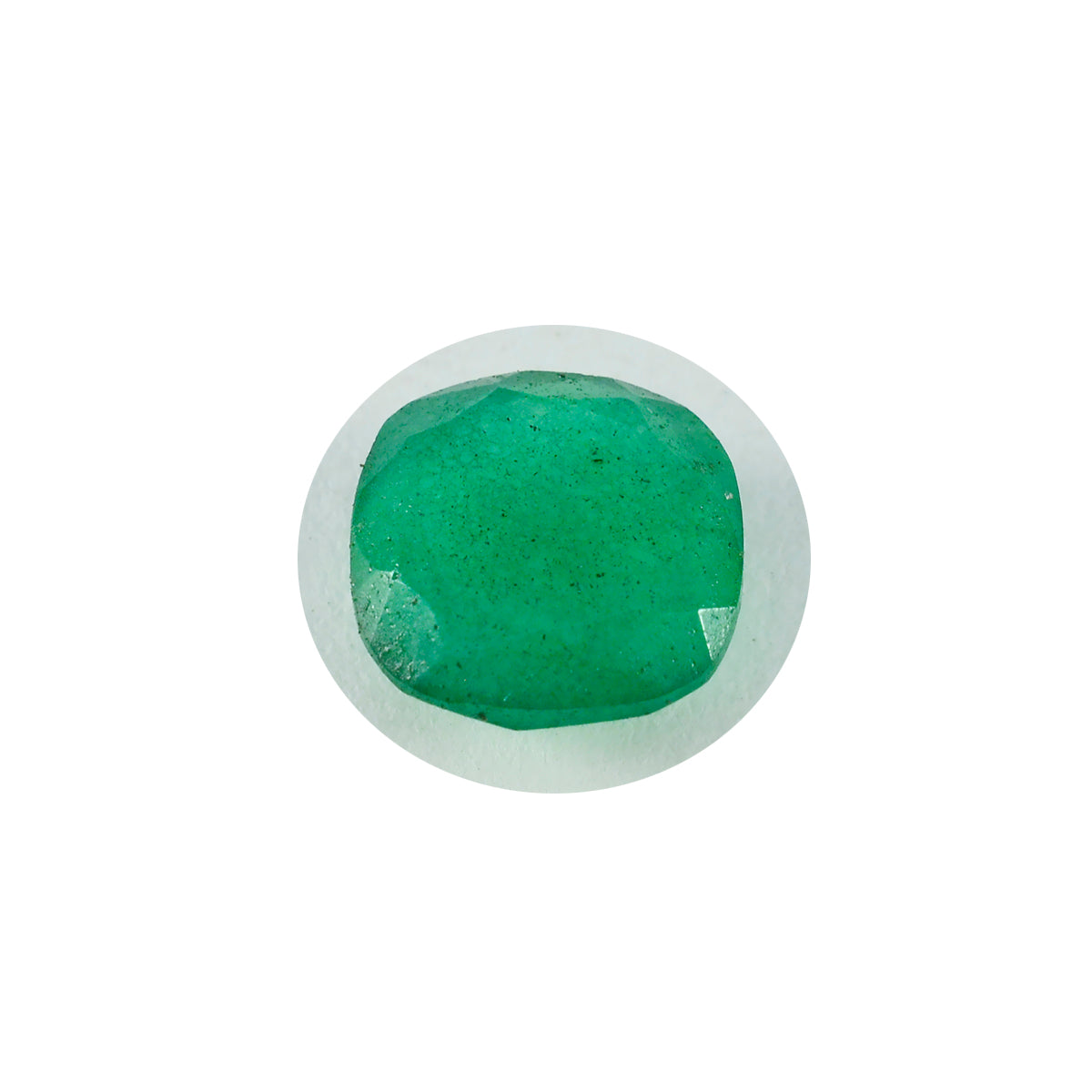 Riyogems 1PC echte groene jaspis gefacetteerd 13x13 mm kussenvorm uitstekende kwaliteit losse steen