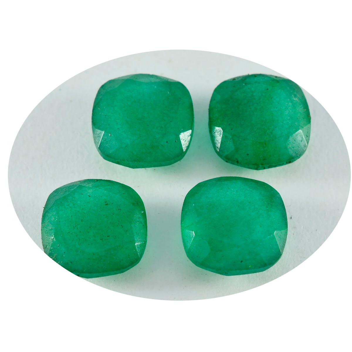 riyogems 1pc リアル グリーン ジャスパー ファセット 6x6 mm クッション形状の素晴らしい品質のルース宝石