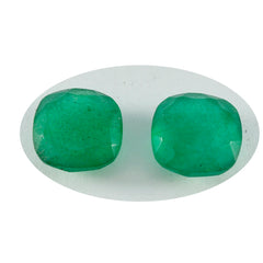 Riyogems 1PC Genuine Green Jasper Faceted 7x7 mm Cushion Shape beautiful Quality Gem