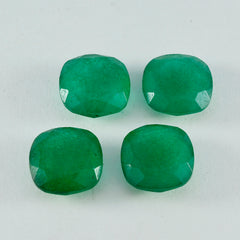 riyogems 1pc ナチュラル グリーン ジャスパー ファセット 8x8 mm クッション形状の魅力的な品質の宝石