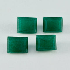 Riyogems 1 Stück natürlicher grüner Jaspis, facettiert, 12 x 16 mm, Achteckform, Edelstein von hervorragender Qualität