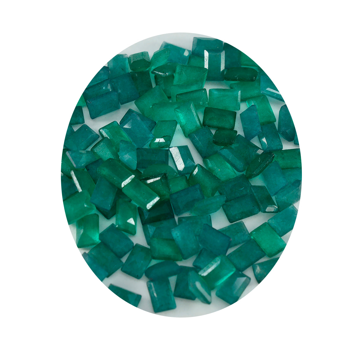 riyogems 1шт настоящая зеленая яшма граненая 4х6 мм восьмиугольная форма драгоценный камень удивительного качества