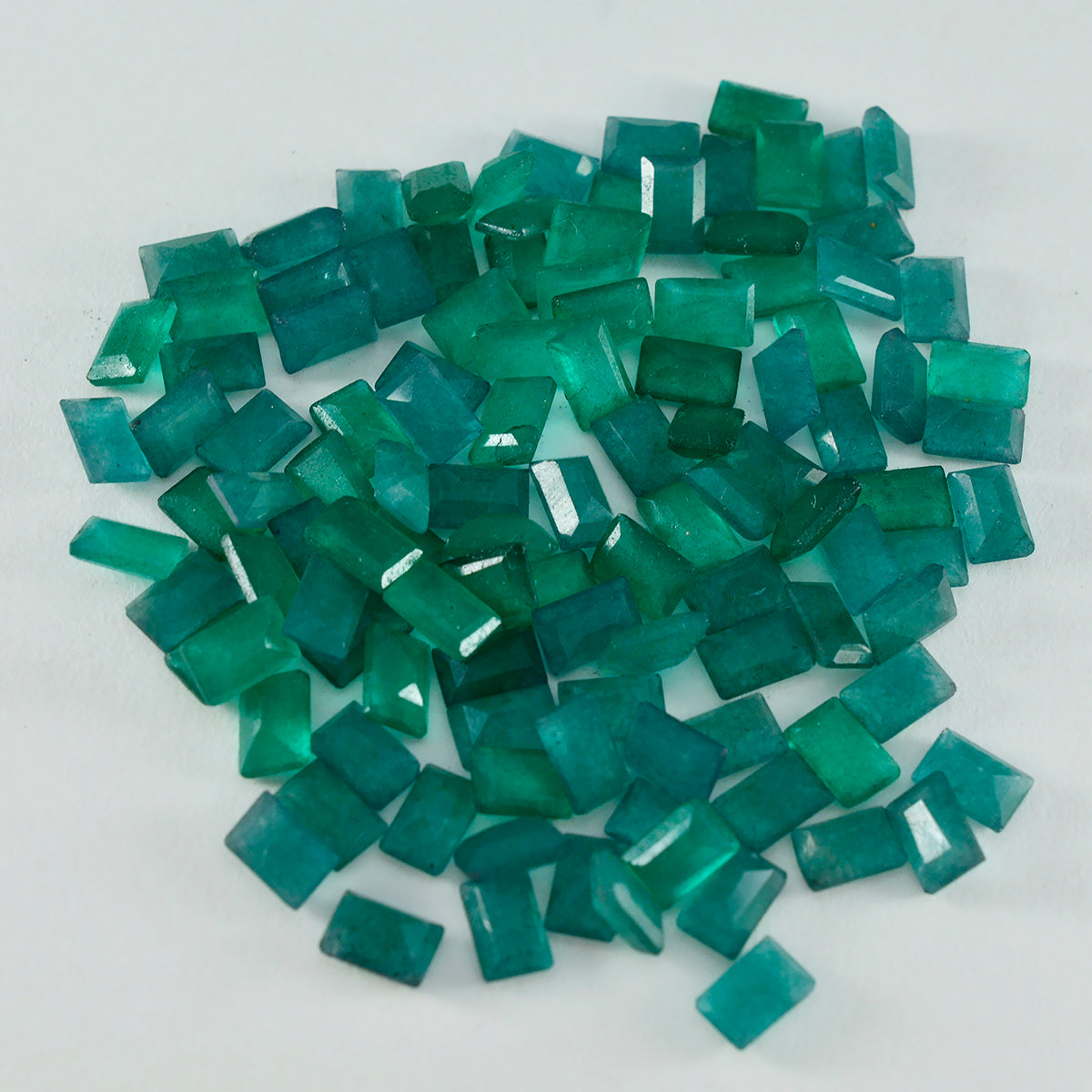 riyogems 1pc リアル グリーン ジャスパー ファセット 4x6 mm 八角形の驚くべき品質の宝石