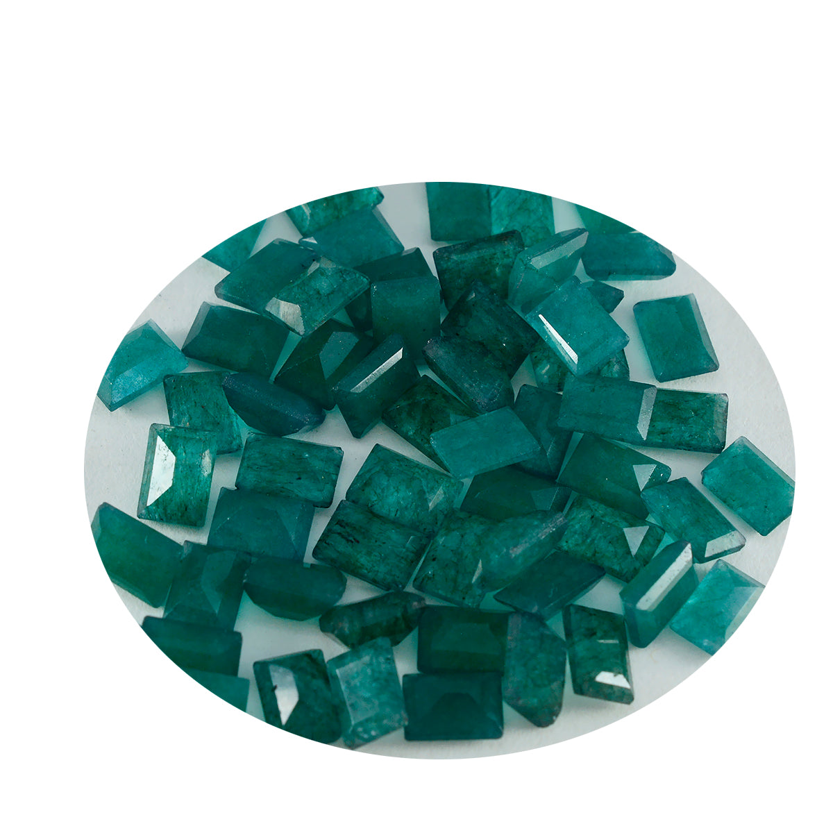 Riyogems 1pc véritable jaspe vert à facettes 5x7mm forme octogonale belles pierres précieuses de qualité