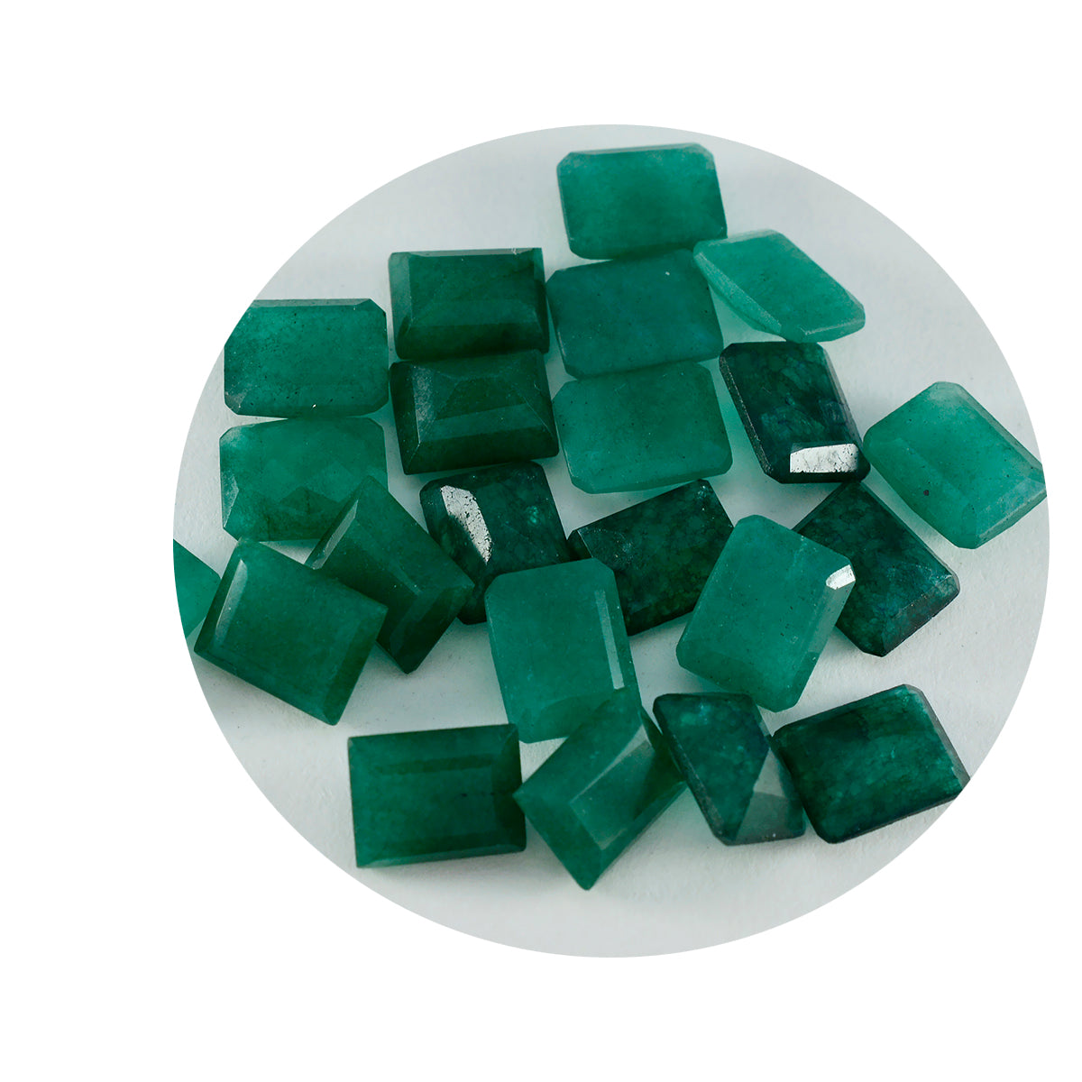 Riyogems 1 pieza jaspe verde Natural facetado 9x11mm forma octágono gemas sueltas de calidad sorprendente