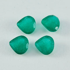 riyogems 1pc jaspe vert naturel facetté 12x12 mm forme coeur a+1 pierres précieuses de qualité