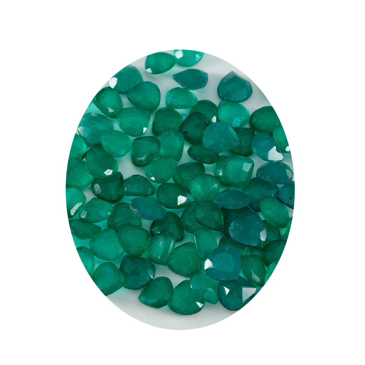 Riyogems 1 pièce de jaspe vert naturel à facettes 6x6mm en forme de cœur, pierre précieuse de qualité incroyable