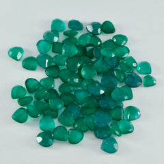 Riyogems 1 pieza jaspe verde auténtico facetado 7x7mm forma de corazón Linda gema suelta de calidad