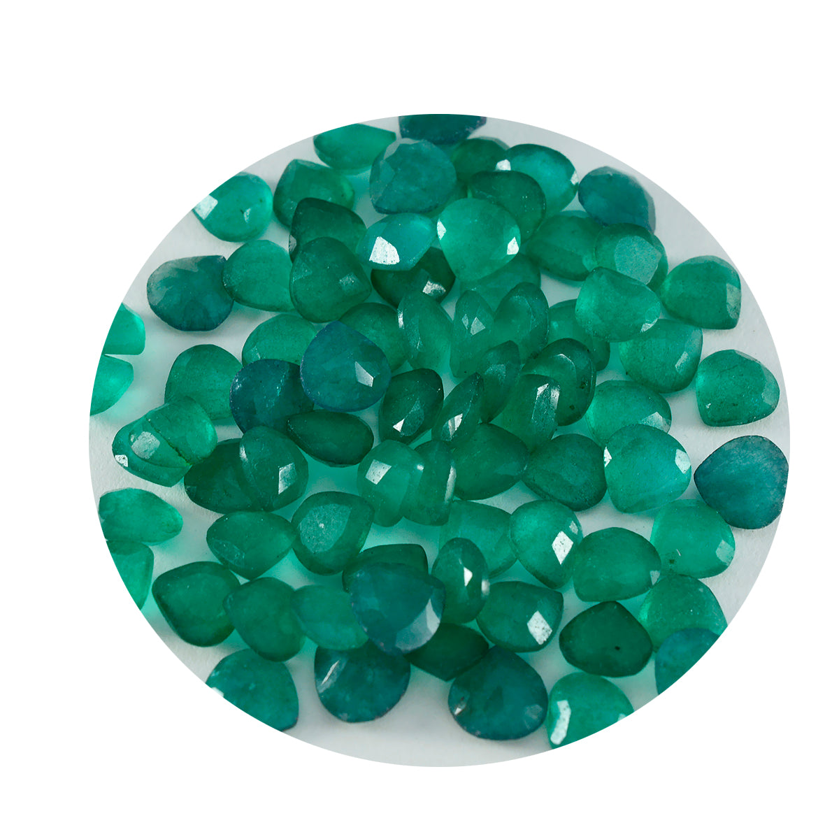 riyogems 1 st äkta grön jaspis fasetterad 7x7 mm hjärtform söt kvalitet lös pärla