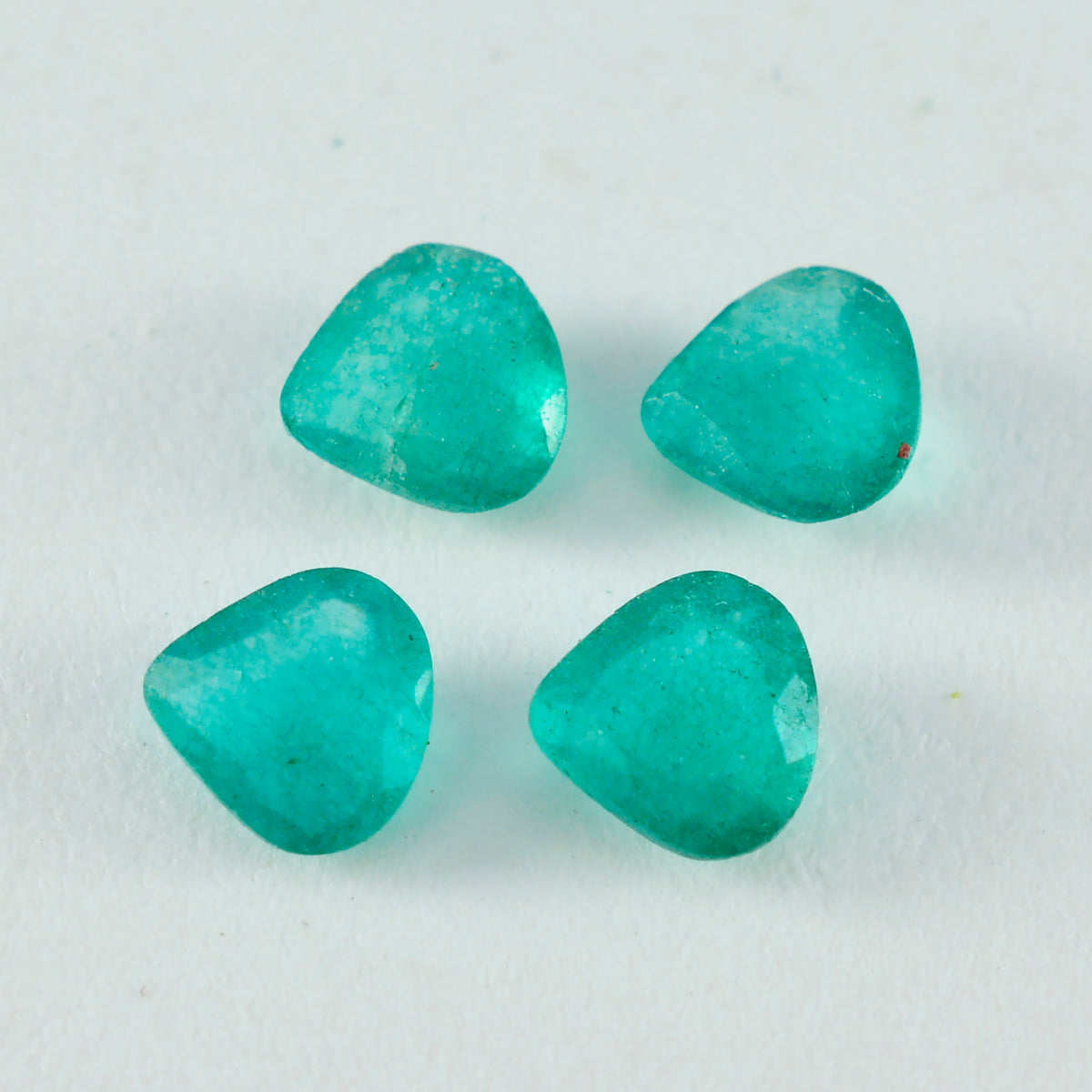 Riyogems 1PC Natural Green Jasper Faceted 9x9 mm Heart Shape AA Quality Loose Stone