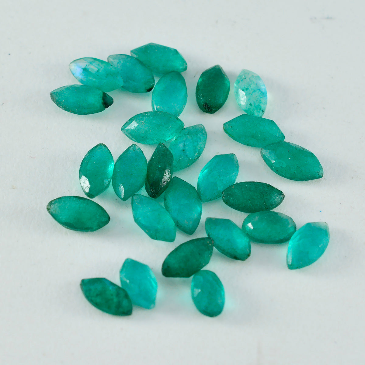 Riyogems 1 pieza jaspe verde auténtico facetado 3x6mm forma Marquesa gemas sueltas de hermosa calidad