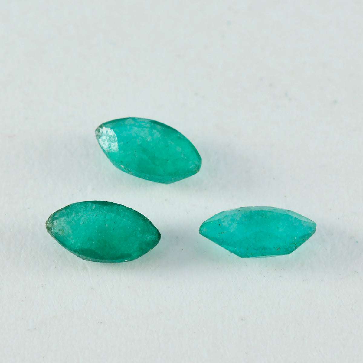 Riyogems, 1 pieza, jaspe verde auténtico facetado, 7x14mm, forma de marquesa, gemas de calidad atractivas