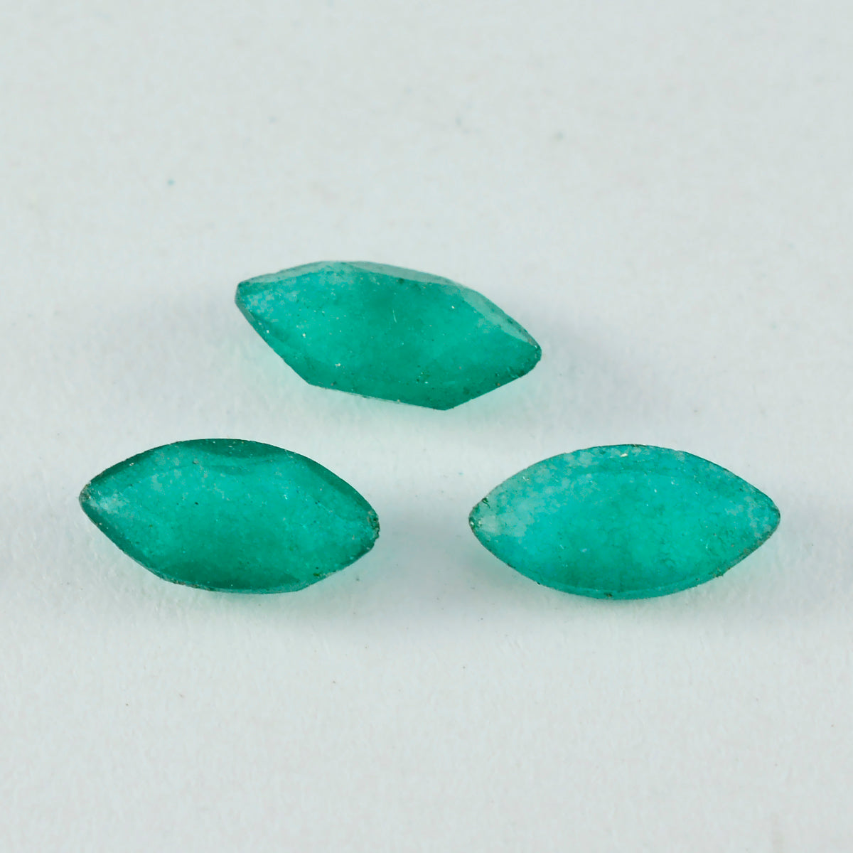 riyogems 1pc リアル グリーン ジャスパー ファセット 9x18 mm マーキス形状の優れた品質の宝石