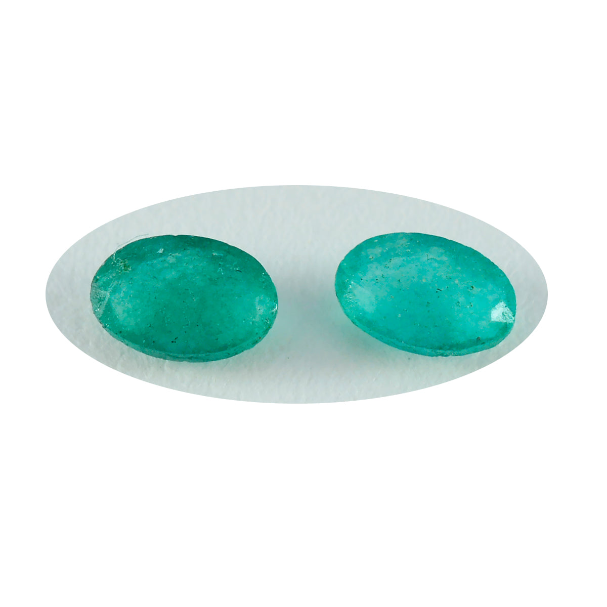 riyogems 1 st naturgrön jaspis fasetterad 6x8 mm oval form av hög kvalitet pärla