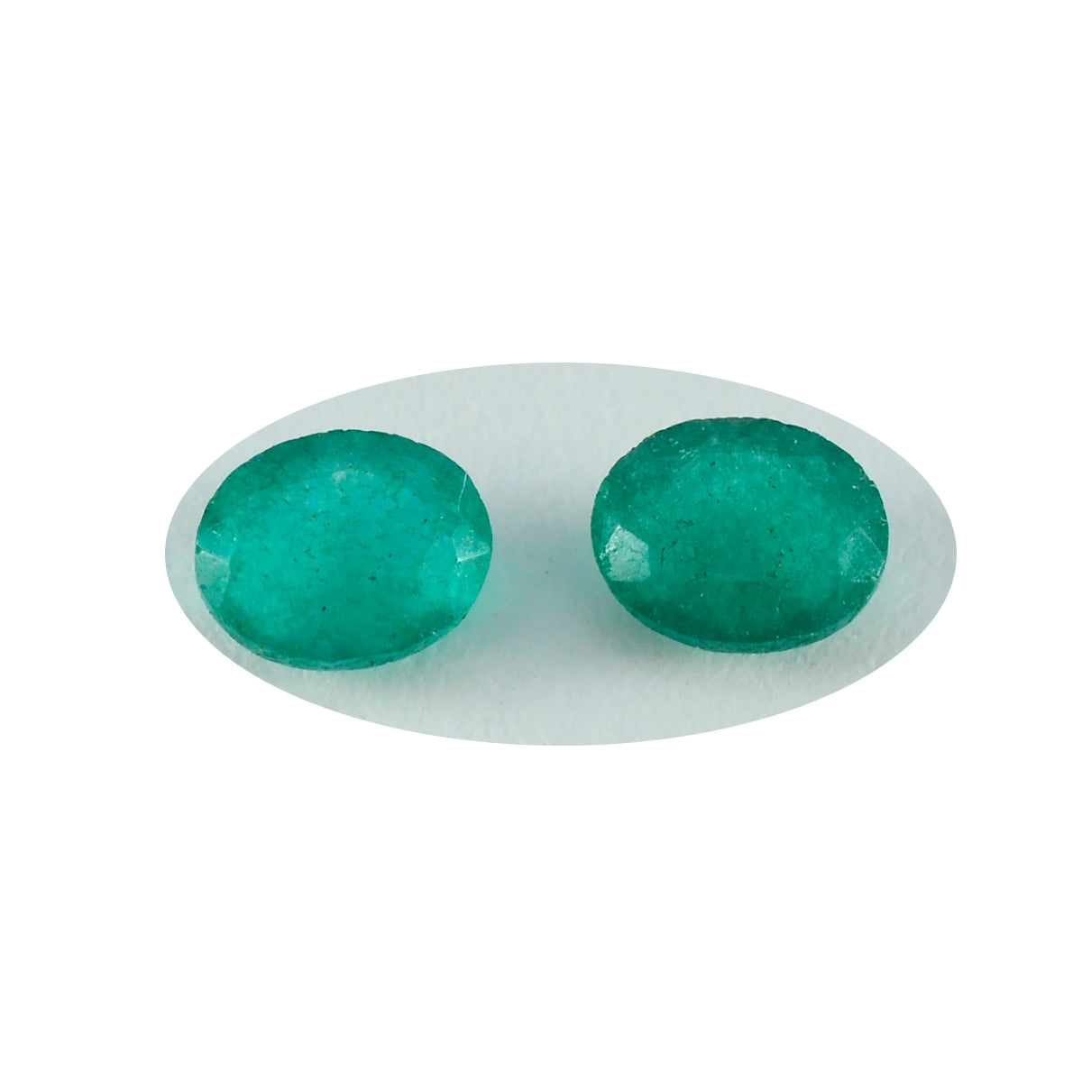 riyogems 1pc ナチュラル グリーン ジャスパー ファセット 9x11 mm 楕円形の素晴らしい品質の宝石