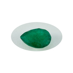Riyogems 1 pieza jaspe verde auténtico facetado 10x14 mm forma de pera A+1 piedra suelta de calidad
