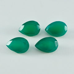 Riyogems 1PC Genuine Green Jasper Faceted 10x14 mm Pear Shape A+1 Quality Loose Stone